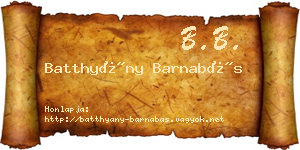 Batthyány Barnabás névjegykártya