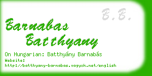 barnabas batthyany business card